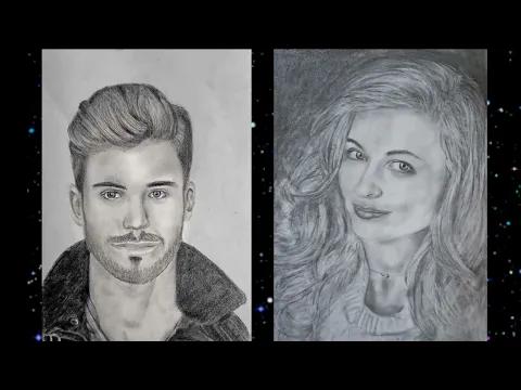 A happy couple comparing their soulmate drawing to a real photo, showing a strong resemblance.